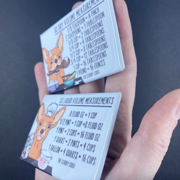 Red Chihuahua Dog Measuring Chart Magnets Handmade Kitchen Cooking Baking Guide - Picture 4 of 5